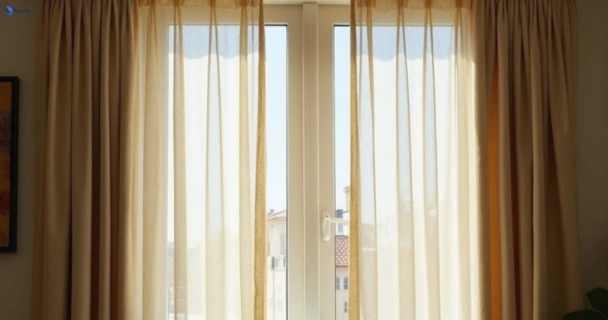 Dusty and dull curtains in austinmer-nsw before steam cleaning